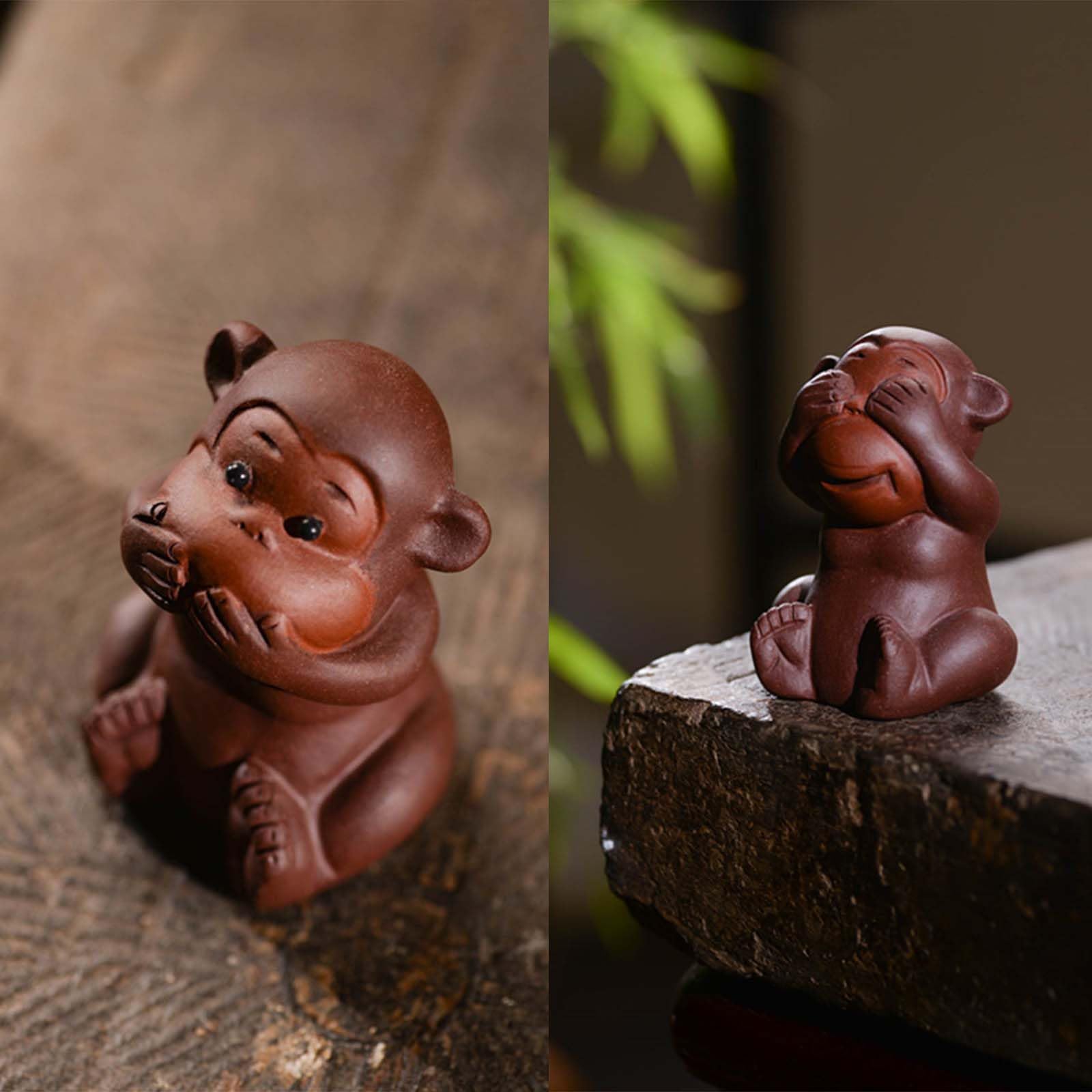 Amazon.co.jp: かわいい 猿の置物 4匹セット インテリア雑貨 風水